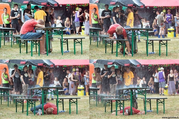 So It started to rain at this Lithuanian festival last weekend
