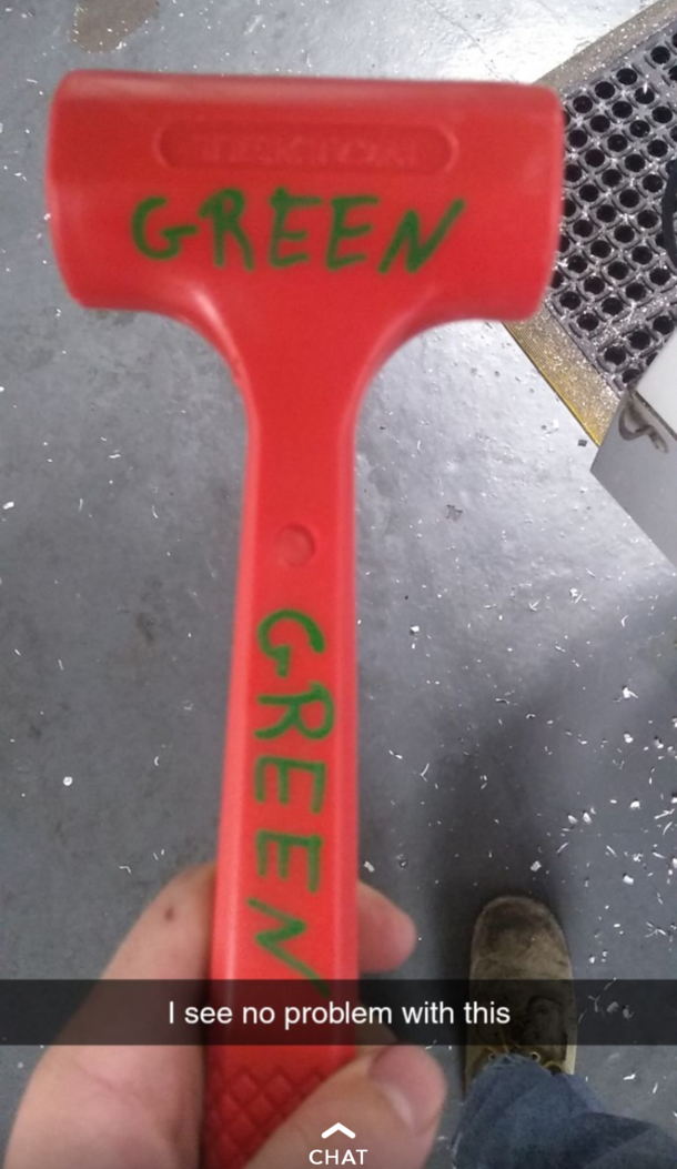 So my buddy is color blind and just sent me this from work