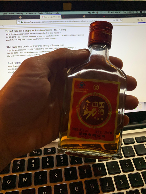So my buddy was just trying to show us this bottle of liquor his boss bought him
