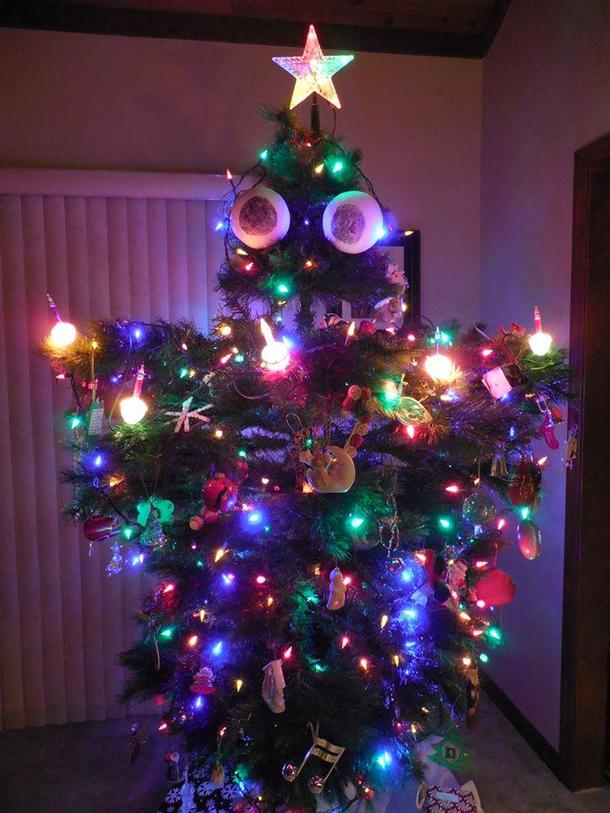 So my family started setting up the tree realized it was upside down and kept going And kept going