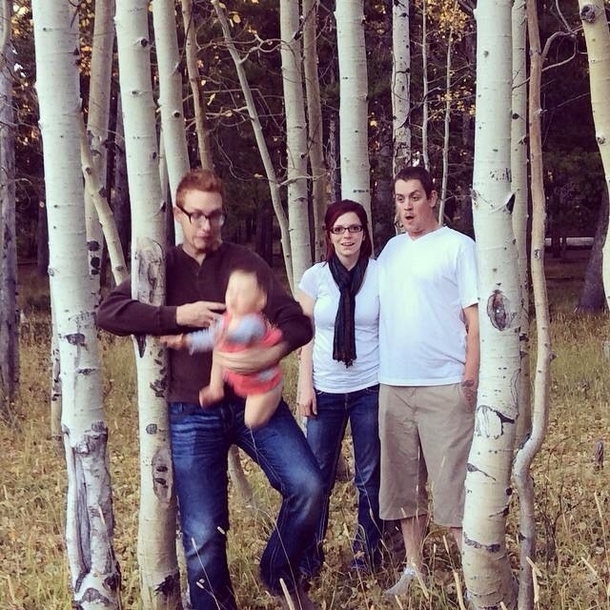 So my friend almost dropped the baby during their family photos