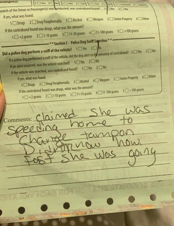 So my friend got a ticket the other day