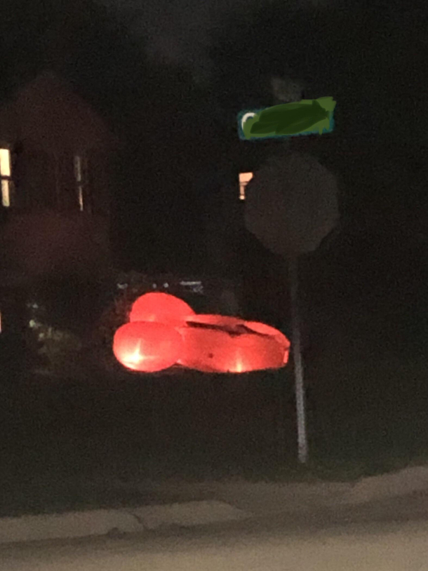 So my neighbors Halloween decoration fell over