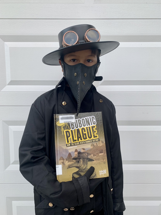 So my son chose this costume for his first in-school pandemic Halloween