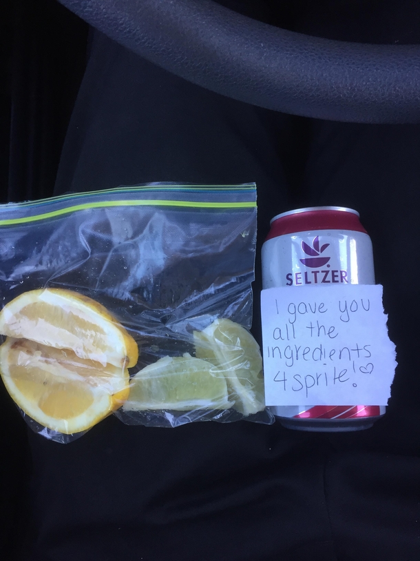 So my wife said she packed a special treat in my lunch today Some assembly required
