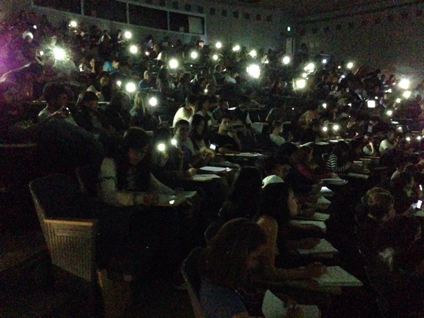 So power went out throughout campus today halfway into lecture I was happily packing to leave when everyone pulled out their phones and class resumed Well played Berkeley