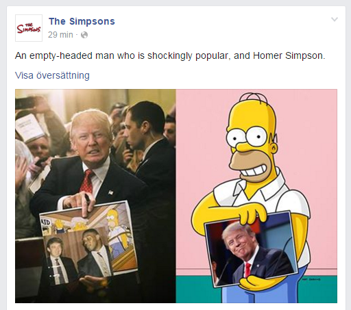 So The Simpsons official Facebook page just posted this