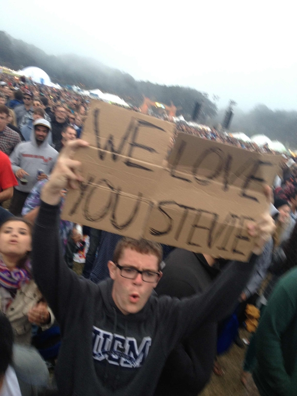 So this guy was at the Stevie Wonder concert