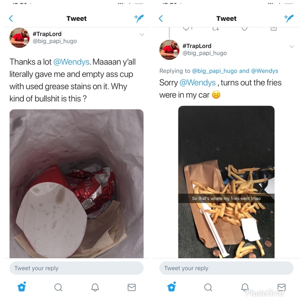 So this happened last nightsorry Wendys