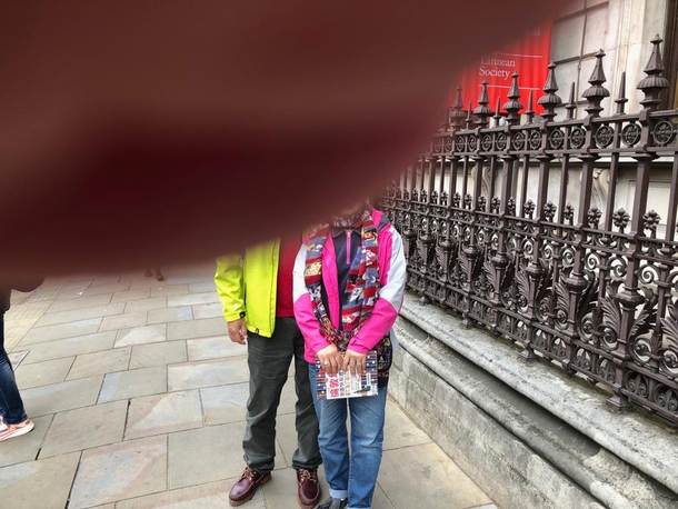 So this older gentlemen offer to take a picture of my parent traveling in London