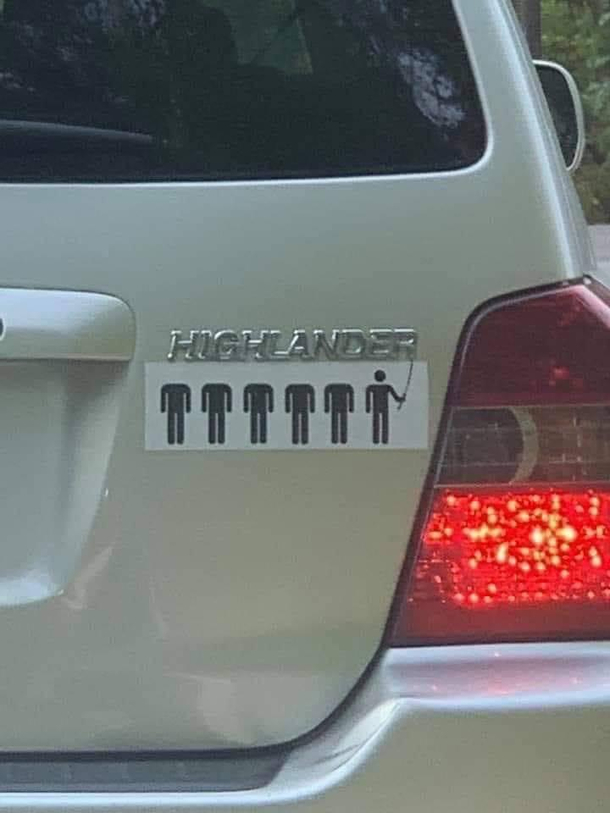 So what happens if you find someone else with the same car and bumper sticker