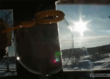 Soap bubble freezing at -C
