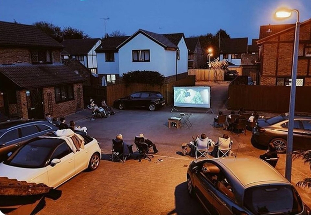Social distancing movie night