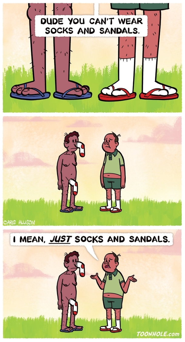 Socks and sandals - Meme Guy