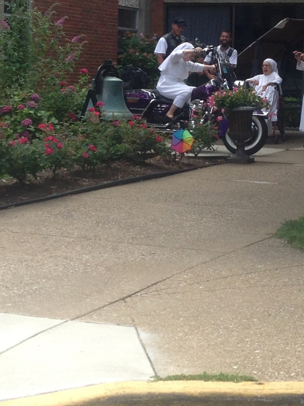 Some biker guys came by the local nursing home