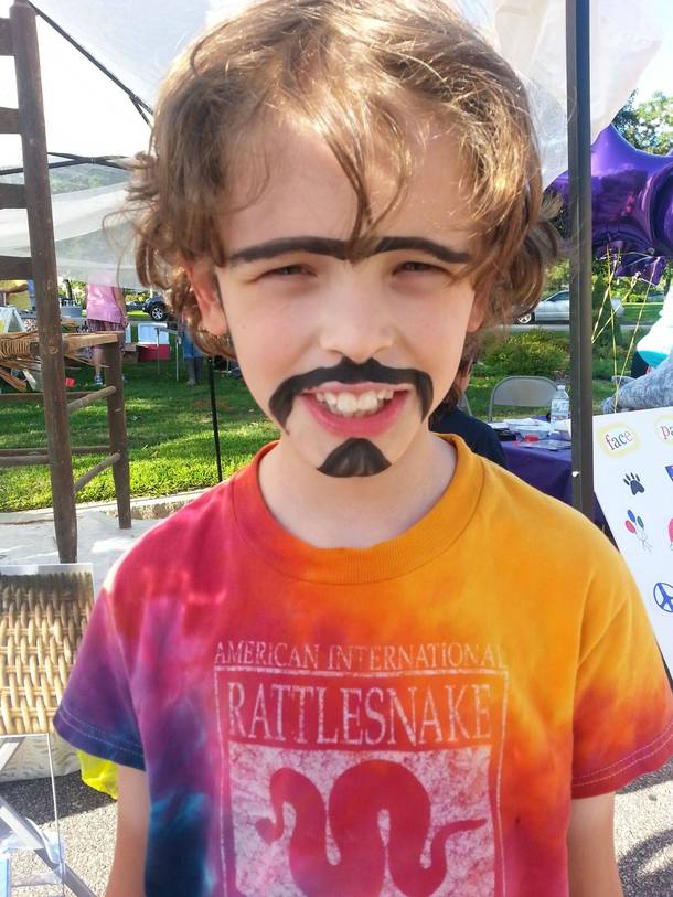 Some kids get Spiderman or a tiger This is what my kid gets at a facepainting booth