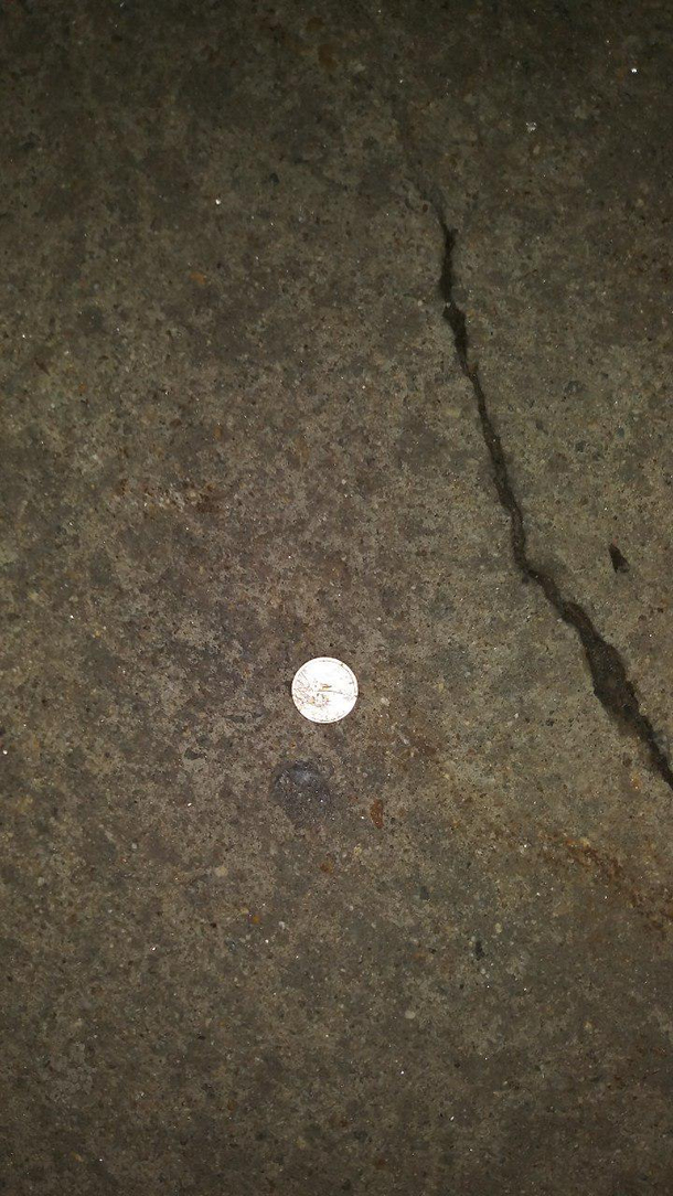 Some Motherfucker Glued A Dollar Coin To The Sidewalk