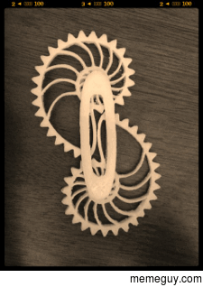 Some nautilus gears hot off the D printer 