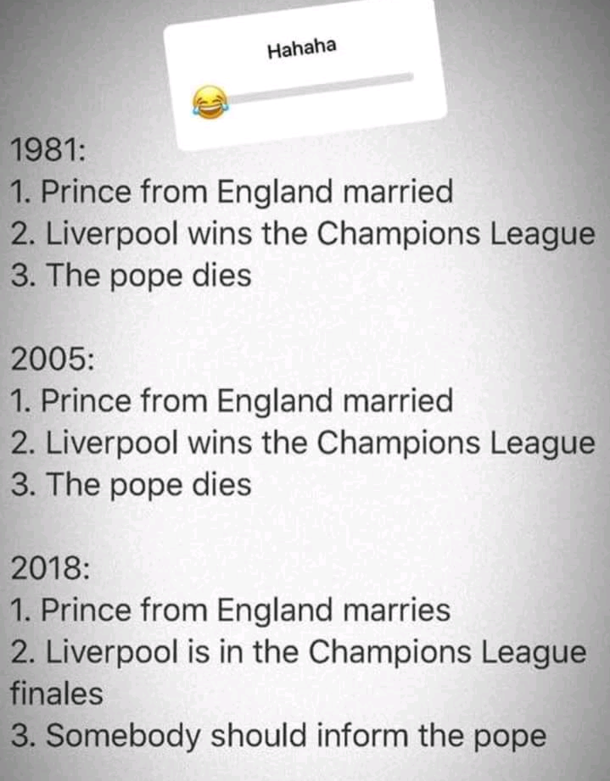 Somebody should inform the Pope