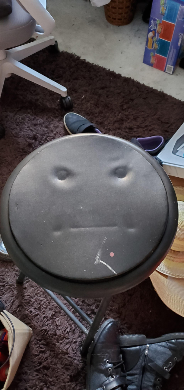 Someone doesnt look too happy to be sat on