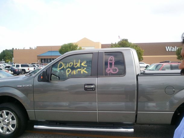 Someone Duoble Parked at Walmart Today
