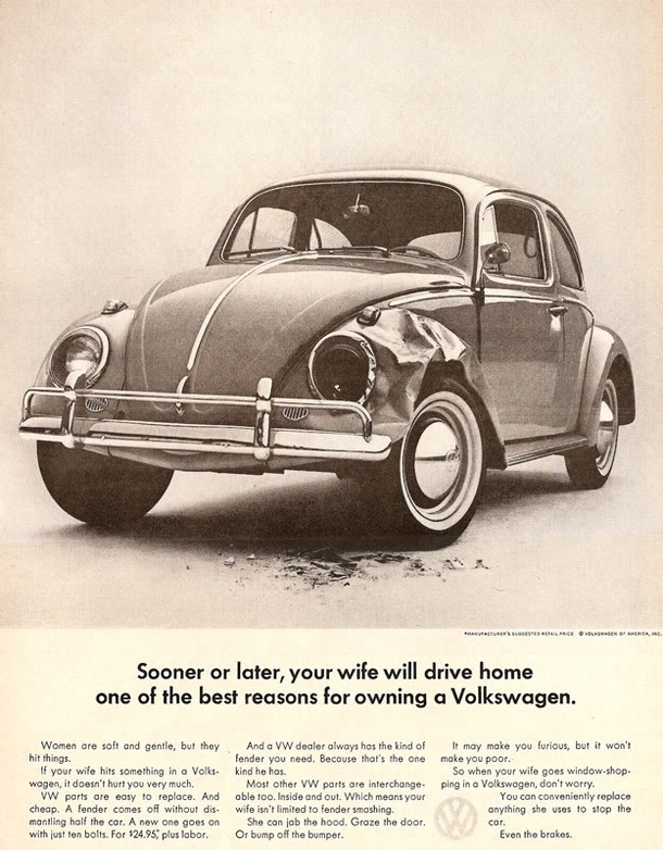 Someone from rbeetle suggested that I share this slightly sexist ad with you guys