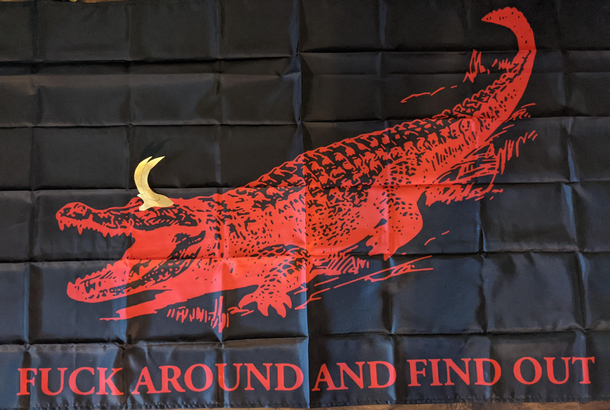 Someone gave my roommate this flag I took it upon myself to fix it for him