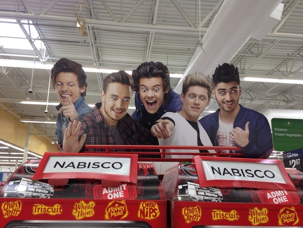Someone got a hold of the One Direction display at Walmart