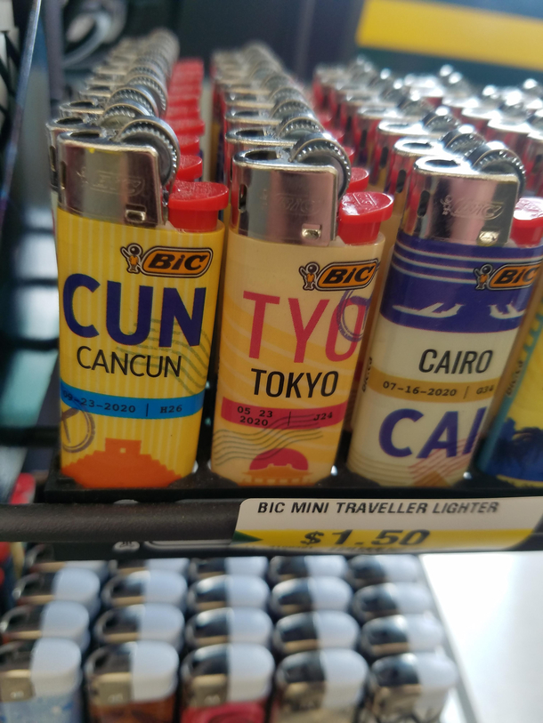 Someone had fun setting up the lighter display