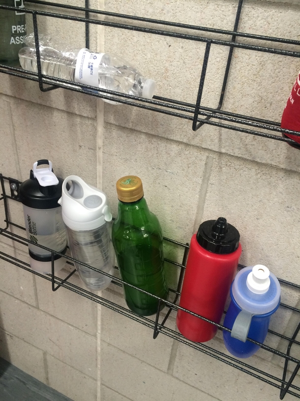 Someone in my universitys weight room was using a  oz malt liquor bottle with the label ripped off as a water bottle