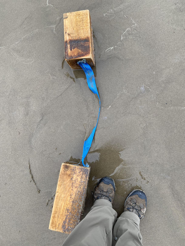 Someone left a perfectly good pair of homemade nunchucks at the beach