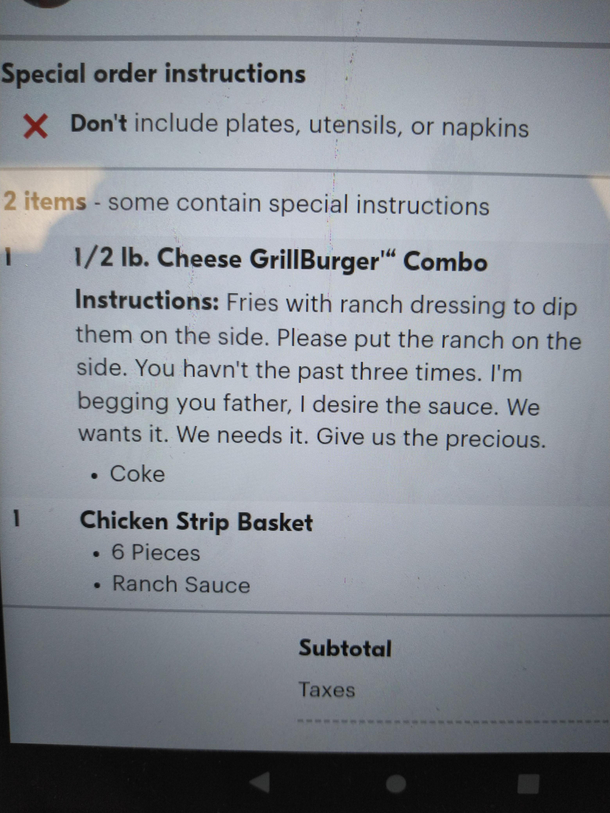 Someone loves my restaurants ranch a bit much