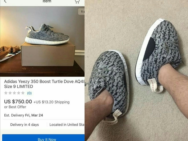 Someone paid to buy Adidas shoes and thats what he got in the mail ...