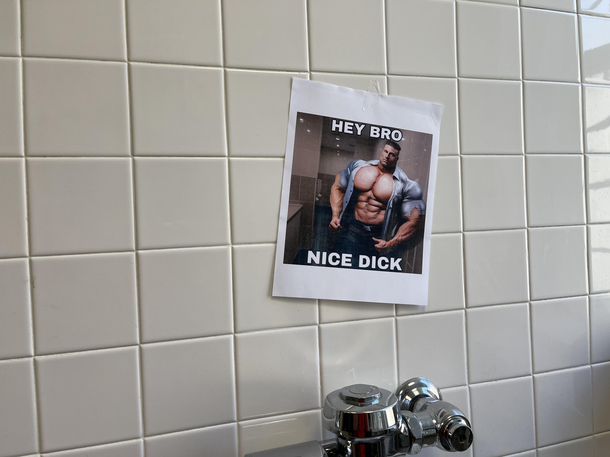 Someone put these up in a bathroom