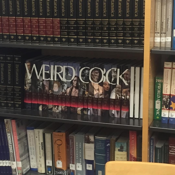 Someone rearranged the World Book encyclopedia at my high school