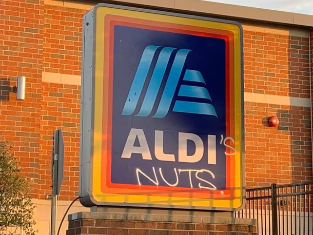Someone tagged up an Aldis