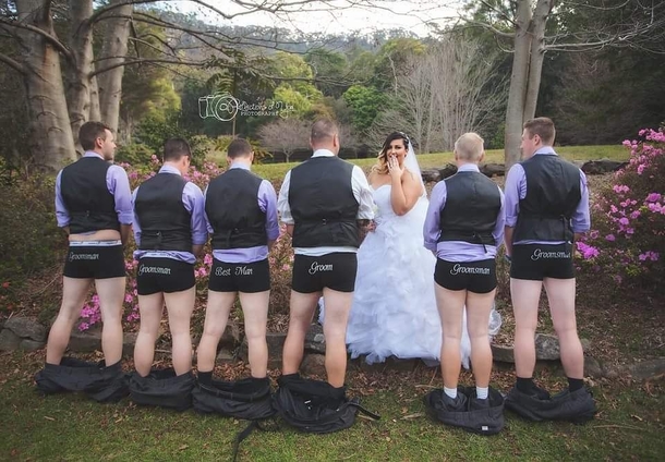 Someone thought this would make a cute wedding photo