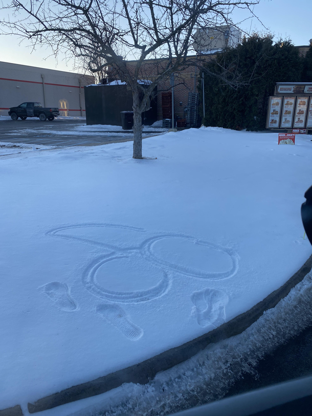 Someone was bored in the Wendys drive-thru this morning