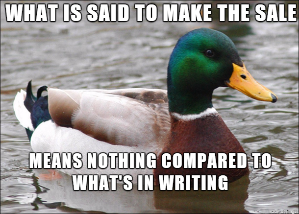 Something to think about with any interaction with a sales person
