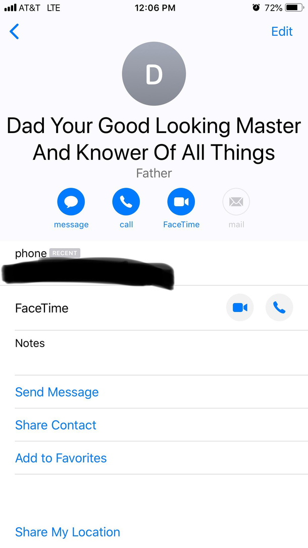 Sooo my dad got in my phone last night and