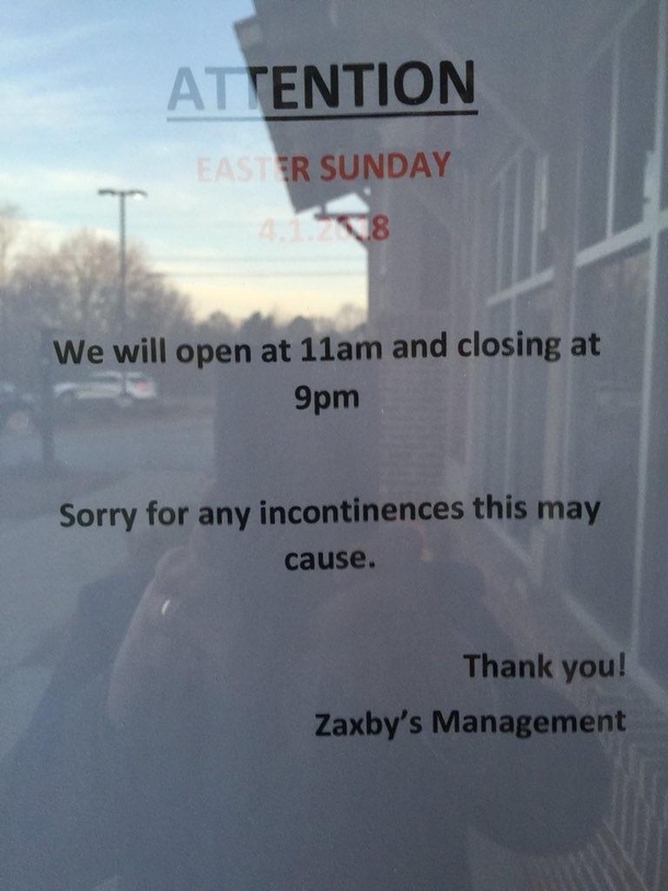Sorry for the incontinence