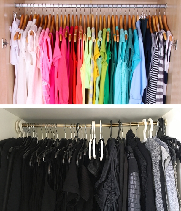 Sorting your clothes by color