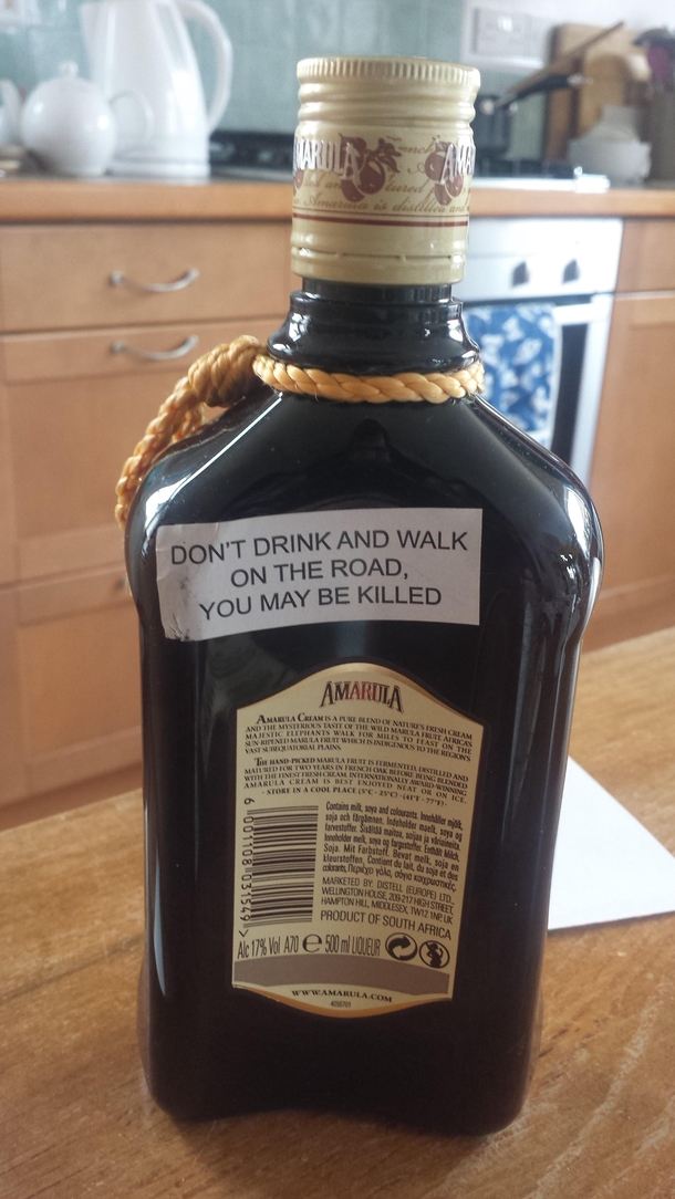 South African Liqueur Warning