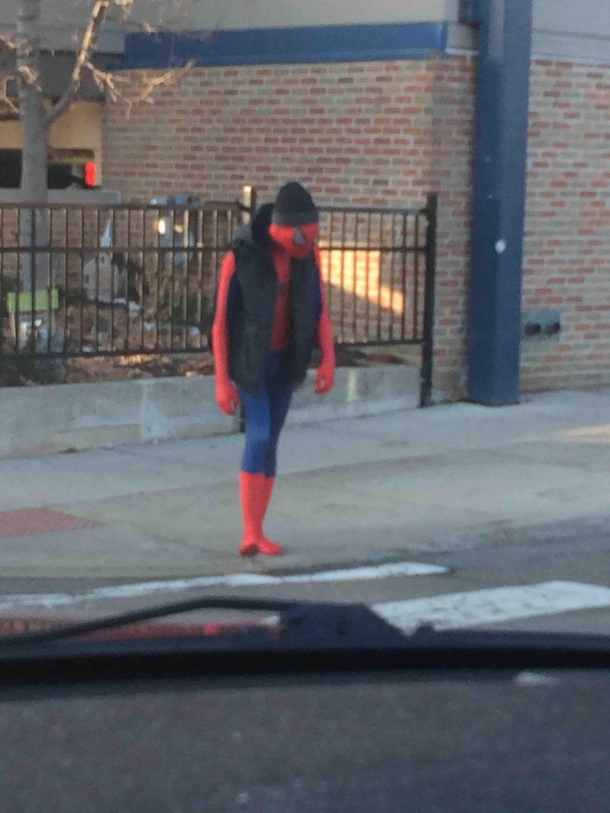 Spider-Man looks like hes had better days