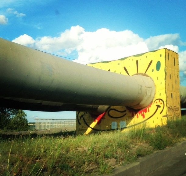 Sponge Bob graffiti in Dnepropetrovsk Russia