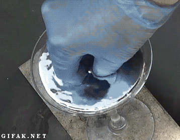 Sponge dipped in mercury