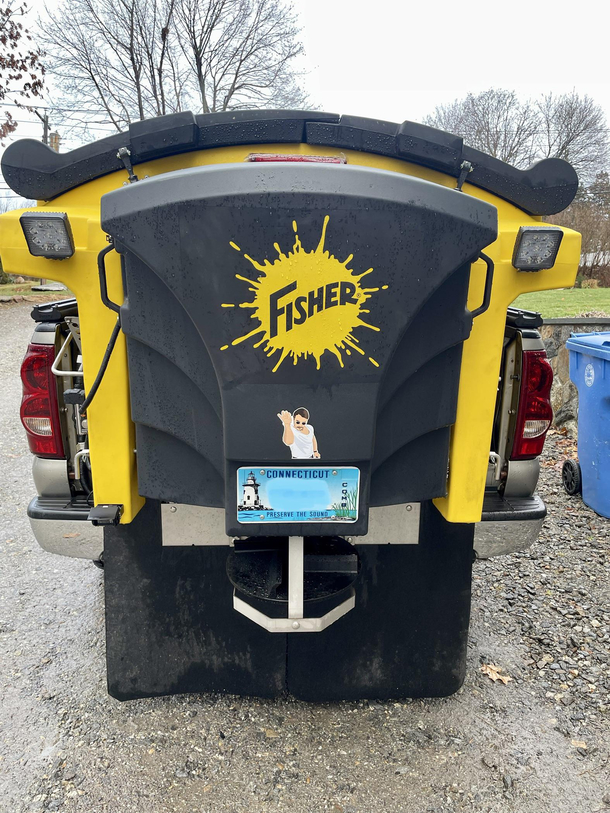 Spotted on the back of a plow truck