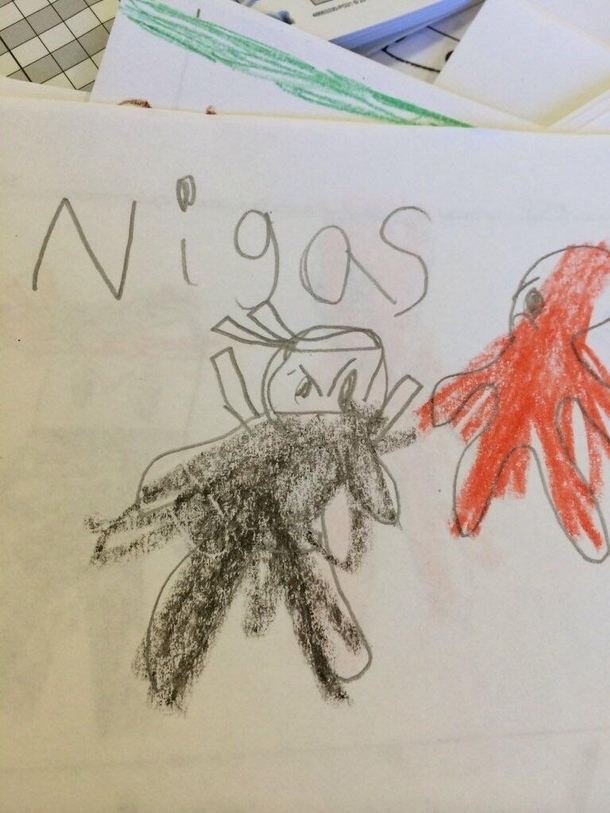 st grade student trying to draw ninjas