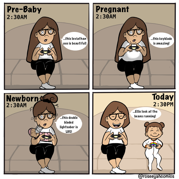 Stages Of A Gamer Mom
