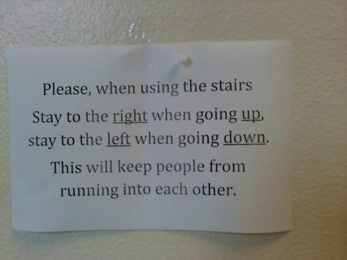 Stair etiquette